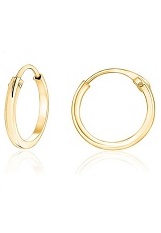 gorgeous gold continuous endless toddlers huggie earrings